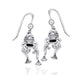 Moveable Detailed Sterling Silver FROG Face and Legs Hook Earrings - Silver Insanity