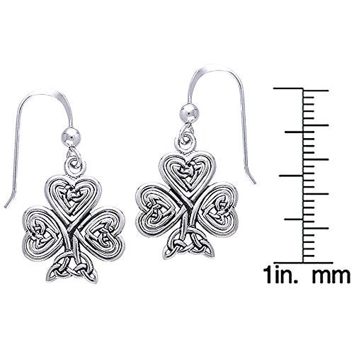 Celtic Knot Irish Shamrock Sterling Silver Earrings - Silver Insanity