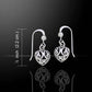 Small Filigree Puffed 3D Dangling Heart Sterling Silver Hook Earrings - Silver Insanity