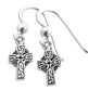 Small Sterling Silver Irish Celtic Knot Cross Hook Earrings - Silver Insanity