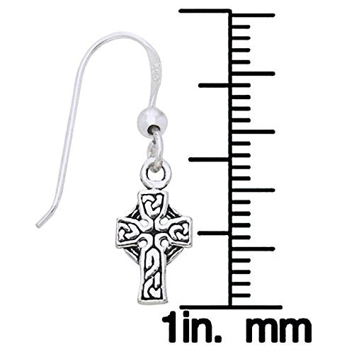 Small Sterling Silver Irish Celtic Knot Cross Hook Earrings - Silver Insanity