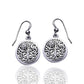 Round Tree of Life Moon Symbol Sterling Silver Earrings - Silver Insanity