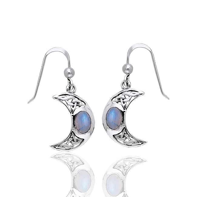 Moon Spirit Celtic Moonstone Sterling Silver Earrings - Silver Insanity