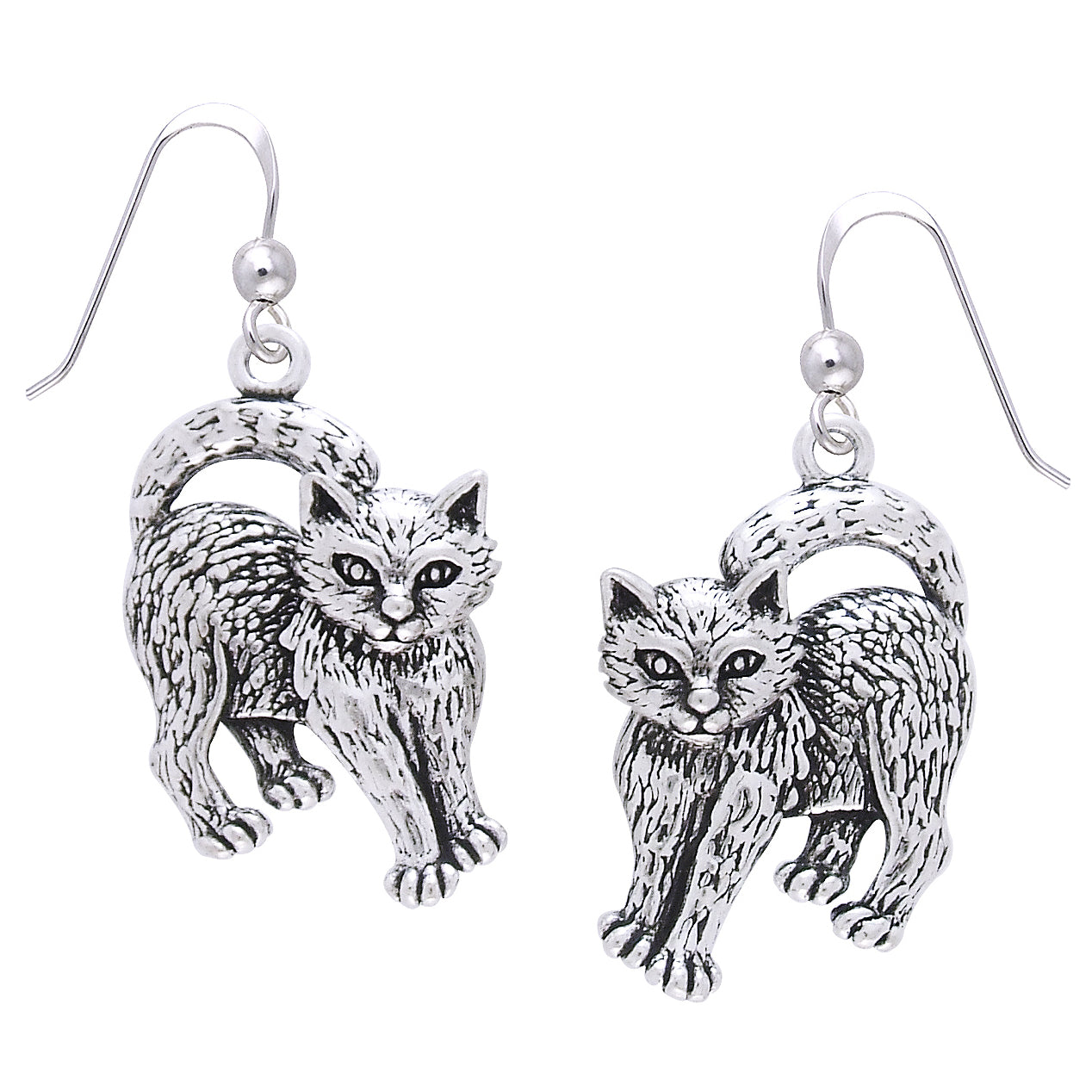 Whimsical Movable Head Kitty Cat Earrings in Solid Sterling Silver - Silver Insanity