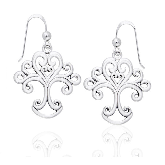 Artistic Tree of Life Symbol Sterling Silver Earrings - Silver Insanity