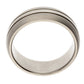 Mens Single Stripe Brushed Satin Pure Titanium Wedding Band Ring - Silver Insanity