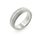 Mens Single Stripe Brushed Satin Pure Titanium Wedding Band Ring - Silver Insanity