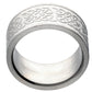 10mm Wide Embossed Celtic Knot Pattern Titanium Wedding Band Ring - Silver Insanity