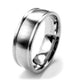 7mm Wide Mens Solid Titanium Classic Wedding Band Ring - Silver Insanity