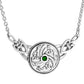 Sterling Silver Swirled Celtic Knot Round Green Peridot 17" Necklace - Silver Insanity