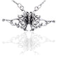 Flowing Celtic Knot and Black Butterfly Sterling Silver Adjustable 17" Necklace - Silver Insanity