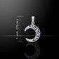 Sterling Silver Celtic Knot Crescent Moon Pendant with 18" Box Necklace - Silver Insanity