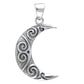 Celtic Spiral Crescent Moon Sterling Silver Pendant - Silver Insanity