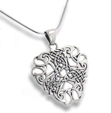 Thread of Life - Large Celtic Knot Sterling Silver Pendant, 18" Chain Necklace - Silver Insanity