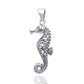 Hippocampus - Poseidon's Steed Seahorse with Celtic Knot Sterling Silver Pendant - Silver Insanity