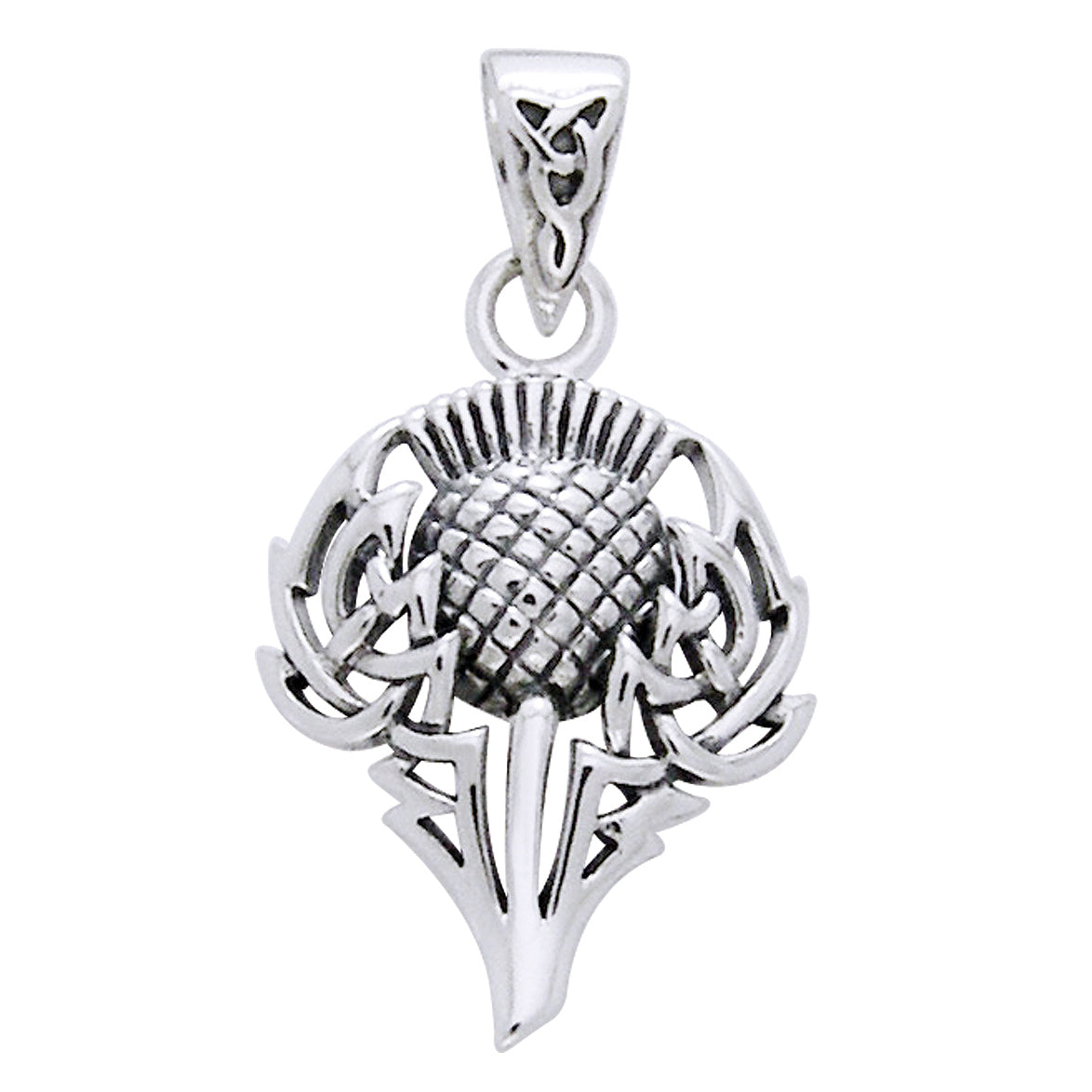 Celtic Spirit of Alba Thistle Sterling Silver Pendant - Silver Insanity