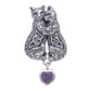 Cuddling Kittens Cat Celtic Knot Sterling Silver Pendant Slide Amethyst Heart - Silver Insanity