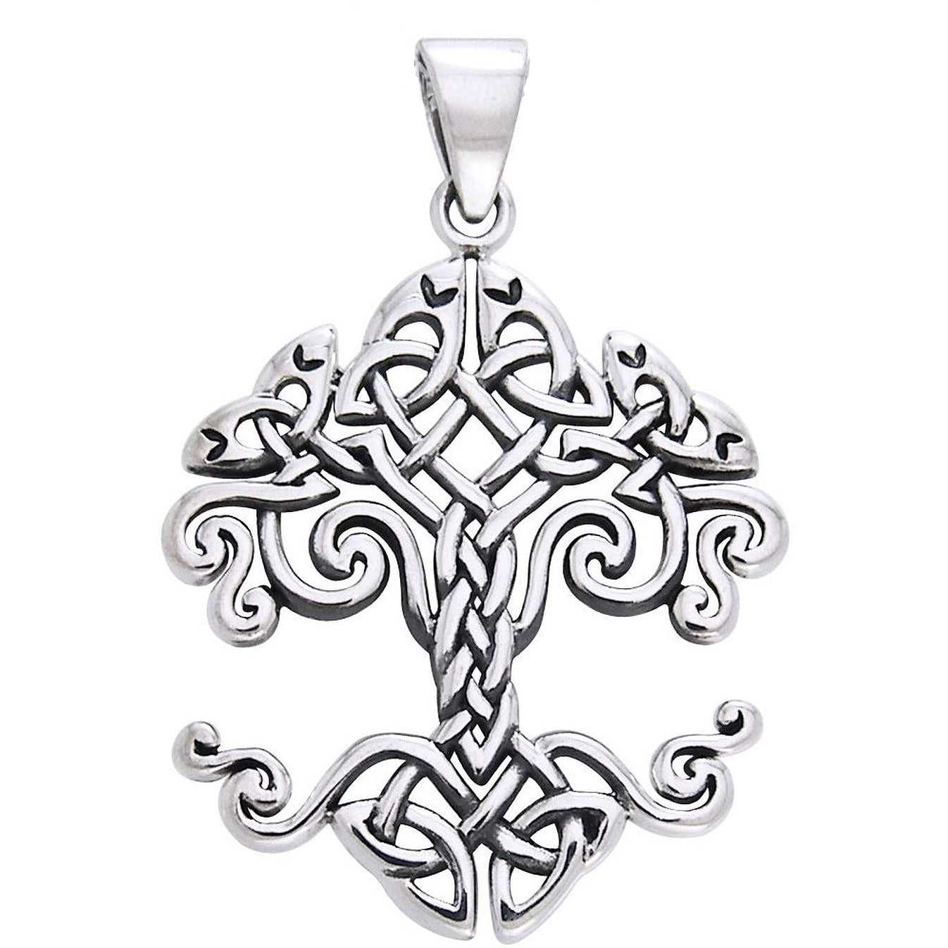 Large Celtic Knot Tree of Life Sterling Silver Pendant 18" Chain Necklace - Silver Insanity