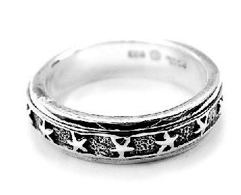 Sterling Silver Star Spin Motion Band Ring - Silver Insanity