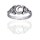 Sterling Silver Celtic Trinity Knot and Crescent Moon Ring - Silver Insanity