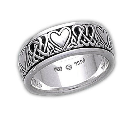 Sterling Silver Celtic Heart Knot Spinner Ring - Silver Insanity