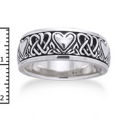 Sterling Silver Celtic Heart Knot Spinner Ring - Silver Insanity