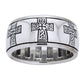 Sterling Silver Celtic Knot Cross Meditation Spin Band Ring - Silver Insanity