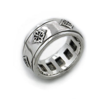 North Star - Sterling Silver Celtic Knot Symbol Meditation Spin Ring - Silver Insanity