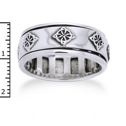 North Star - Sterling Silver Celtic Knot Symbol Meditation Spin Ring - Silver Insanity