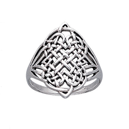 Large Intricate Four Point Celtic Eternity Knot Sterling Silver Ring - Silver Insanity