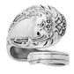 Ornate Sterling Silver Adjustable Spoon Ring - Silver Insanity