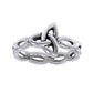 Sideways Angled Trinity Knot Ring in Sterling Silver - Silver Insanity