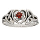 January Birthstone - Sterling Silver Garnet Celtic Trinity Knot Ring