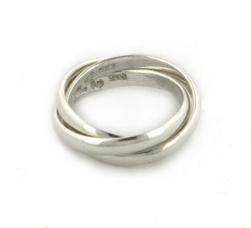 Sterling Silver 3-Band Russian Wedding Ring - Silver Insanity