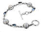 Sterling Silver Blue Topaz Freshwater Pearl Bracelet - Silver Insanity