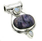 Charoite and Rainbow Moonstone 3 Stone Slide Pendant - Silver Insanity