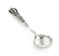 Grooved Ridged Round Sterling Silver Salt Spoon New - Silver Insanity