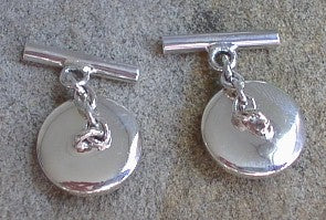 Sterling Silver Black Agate Chain and Bar Cufflinks - Silver Insanity