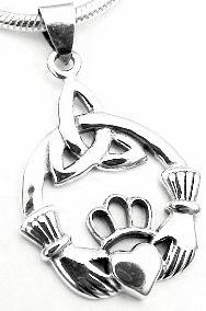 Claddagh and Trinity Celtic Knot Pendant Sterling Silver - Silver Insanity