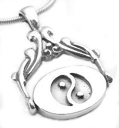 Reversible Spinning Om Yin Yang Sterling Silver Pendant - Silver Insanity